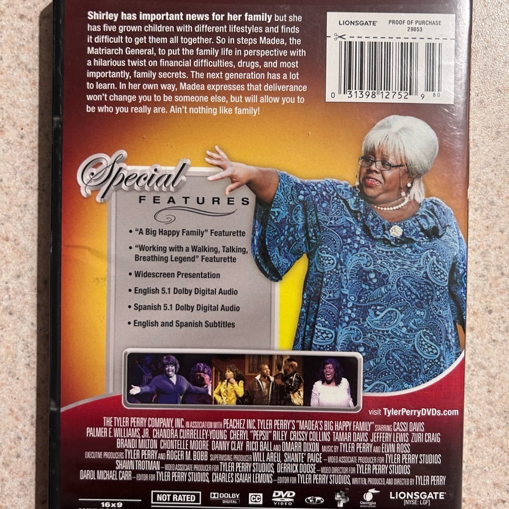 Madea's Big Happy Family The Play DVD - Yellow Cover - Picture 3 of 3